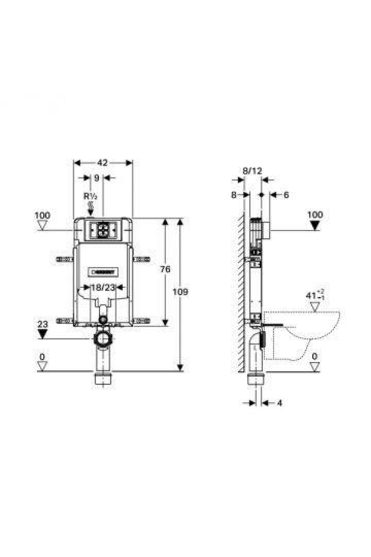 Alpha Gömme Rezervuar 8 Cm Kombifix Ayaklı 110.174.00.1