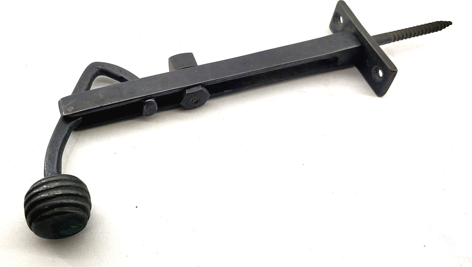 Antika Tarz Dekoratif Pirinç Ayarlı Panjur Stoperi - 150X55 Mm, Oksit