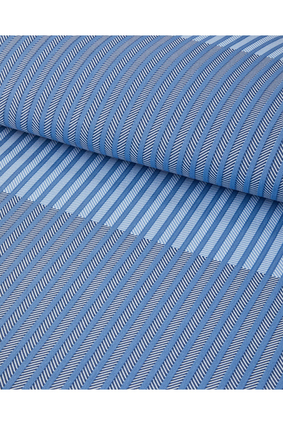 Modern Strip Kolay Ütülenir Çift Kişilik Nevresim Takımı 200x220 cm Mavi