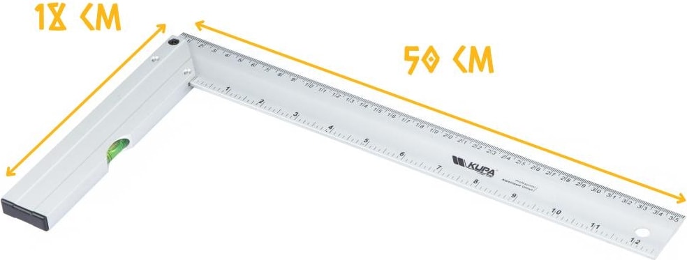 Kupa Su Terazili Alüminyum Gönye 500 Mm.