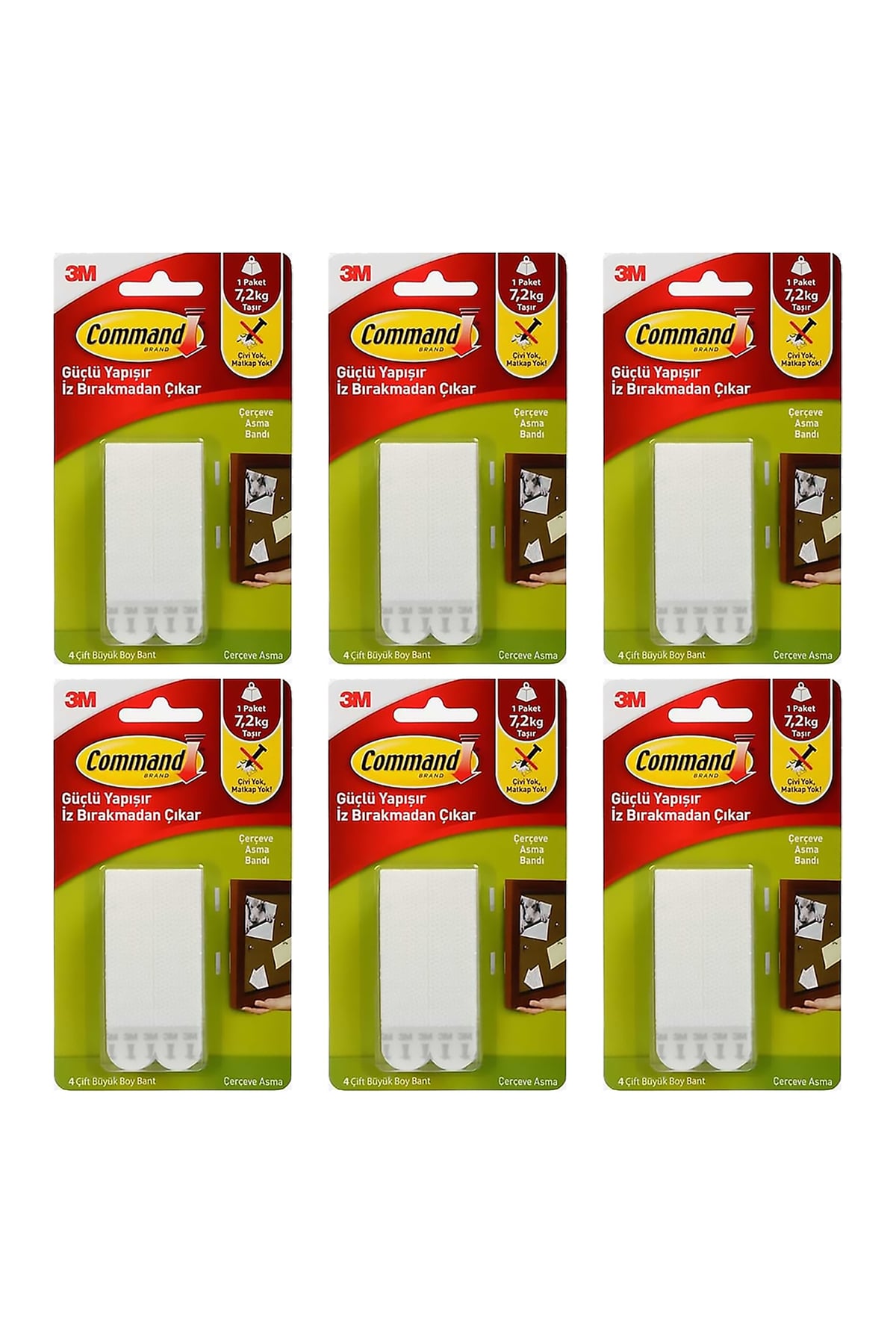 17206 Command Büyük Boy Cırt Bant 6 Paket