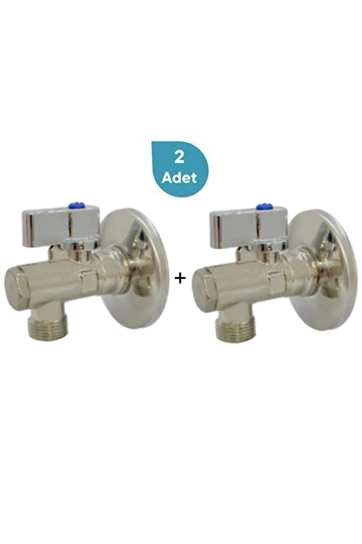 1/2" Filtreli Ara Musluk Krom Volanlı - 2 Adet (Rozet Dahil) 602111048-2