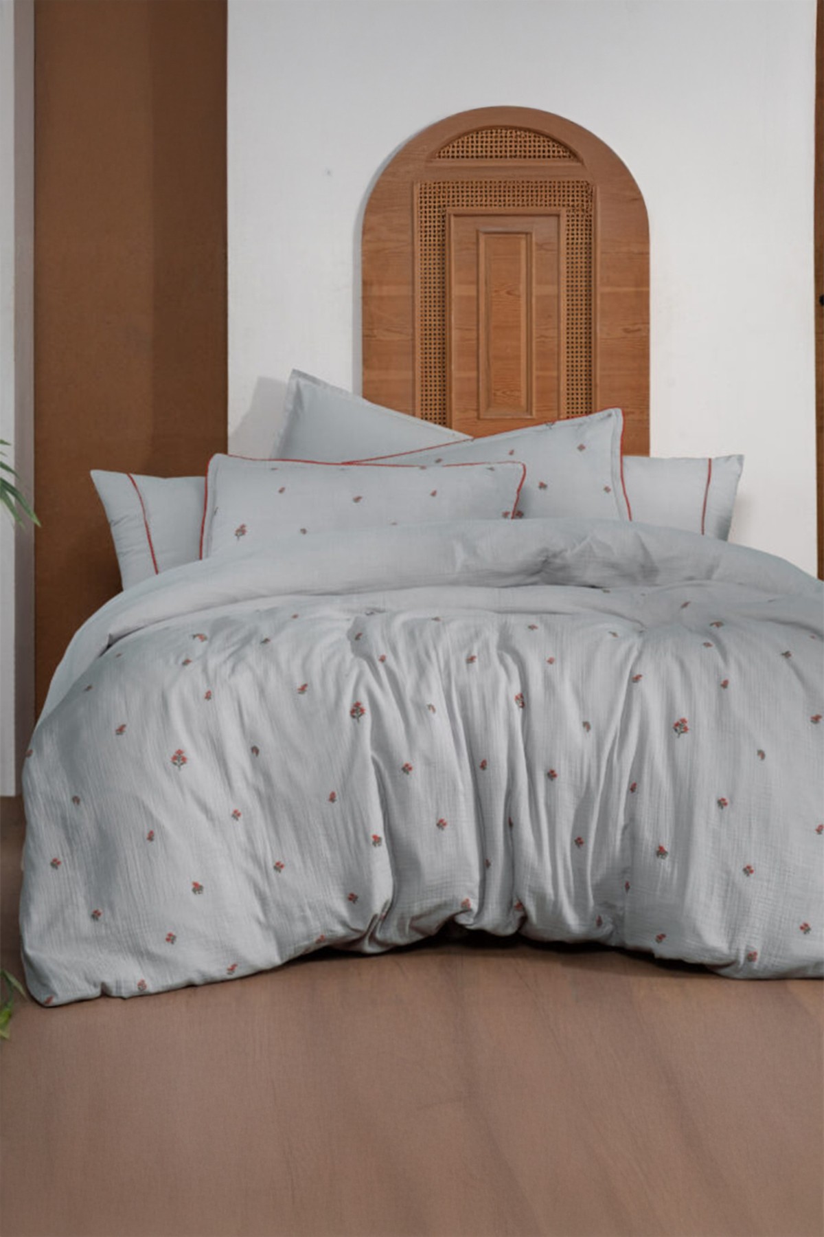 Plana Gri Mood Comfort Çift Kişilik %100 Pamuk Nevresim Takımı