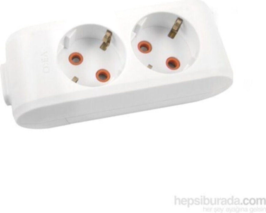 Multi-Let Ikili Priz Topraklı Çocuk Korumalı Klemensli-Beyaz