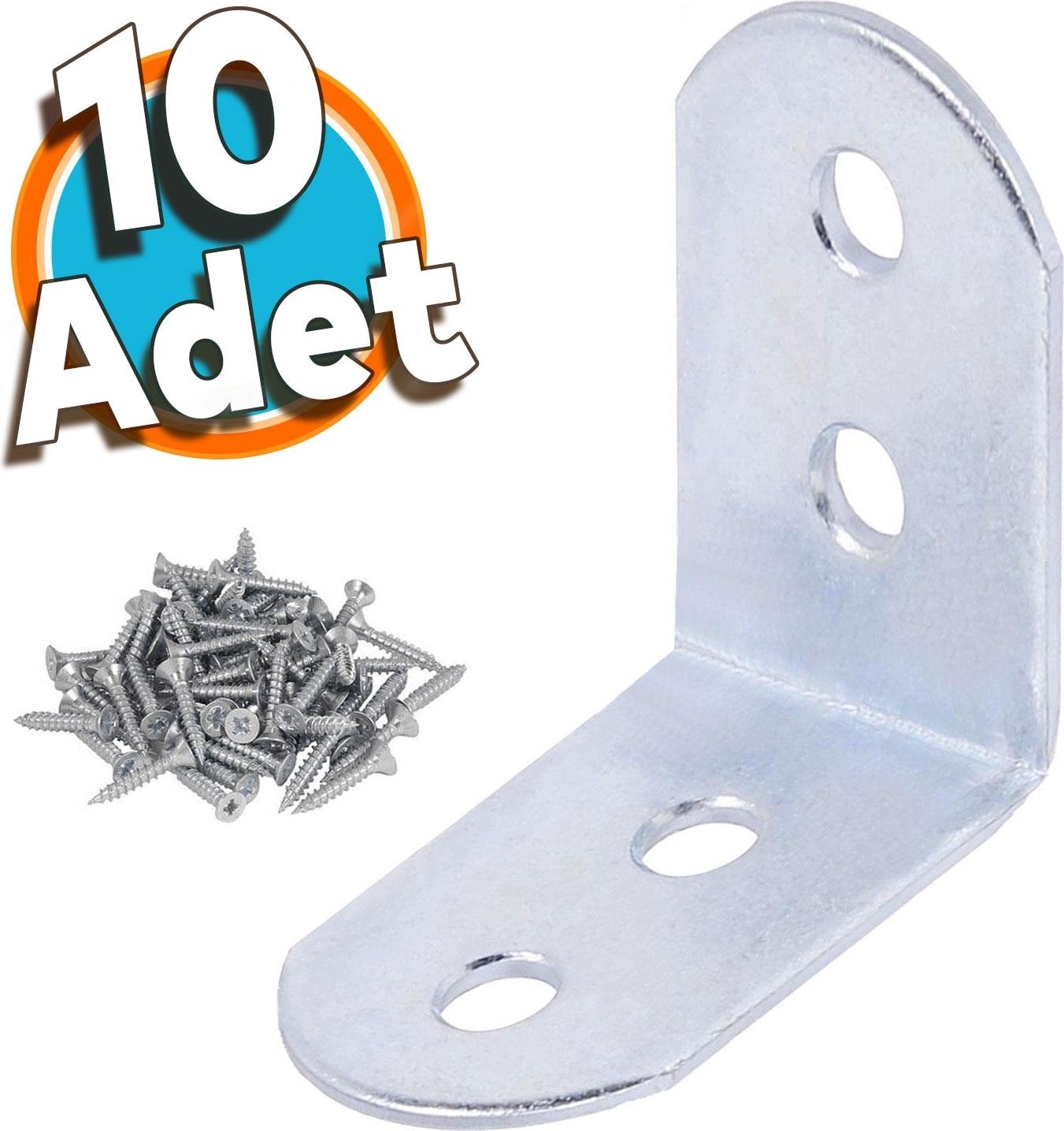 Mobilya Duvar Dolap Raf Köşe Bağlantı Sabitleme L Demir Köşebent Metal Gönye 30 x 30 x 17 mm 10 Adet