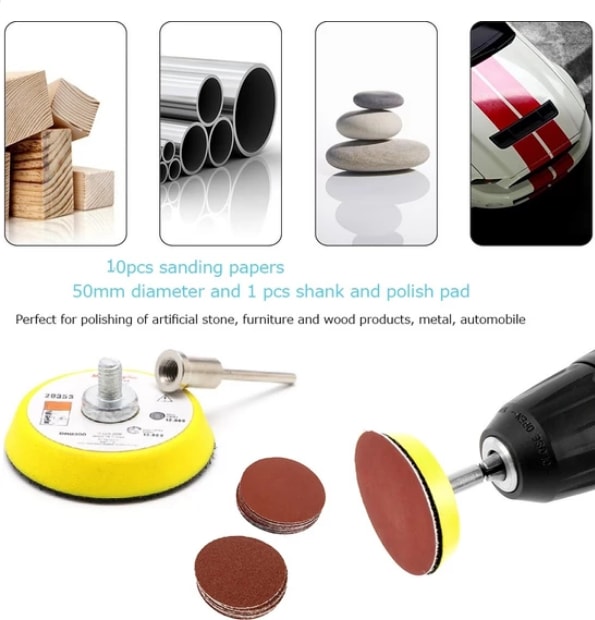 Dremel Proxxon Lotus Swazer Banco Mac Allister Hobi Makinesi Için 5 cm Cırt Taban Zımpara Seti 60 Adetli
