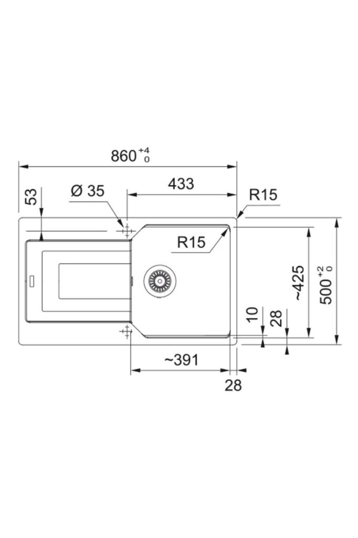 Urban UBG 611-86 SLATE GRİ Granit Evye Active Plus Doccia 2.0 Batarya Set