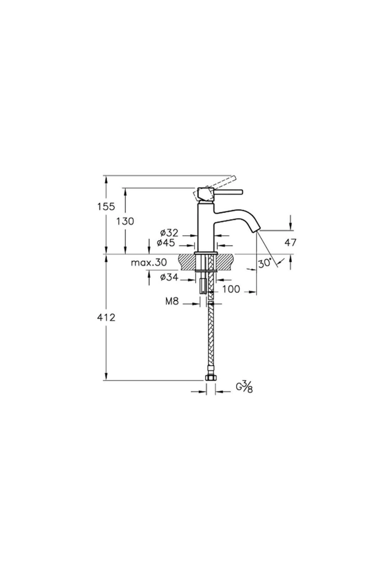 A41579- Minimax S Lavabo Bataryası - Tek Kumandalı - Krom