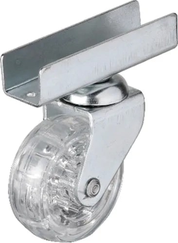 Buğz 327 - 50X20 mm Şeffaf Makaralı Uzun U Tablalı Teker 4 Adet