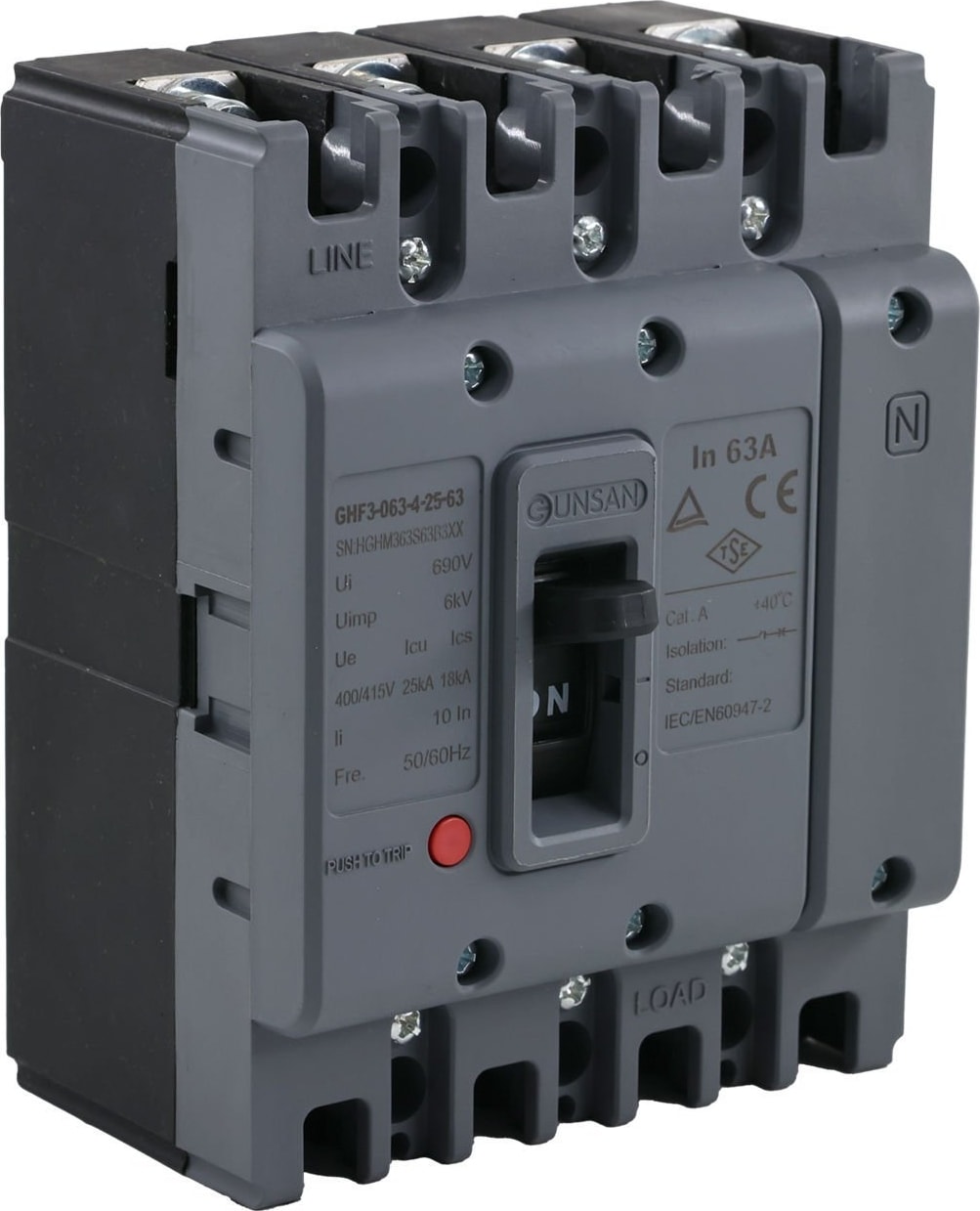 Valta Kompakt Şalter 4 Kutup 25KA Sabit 63A