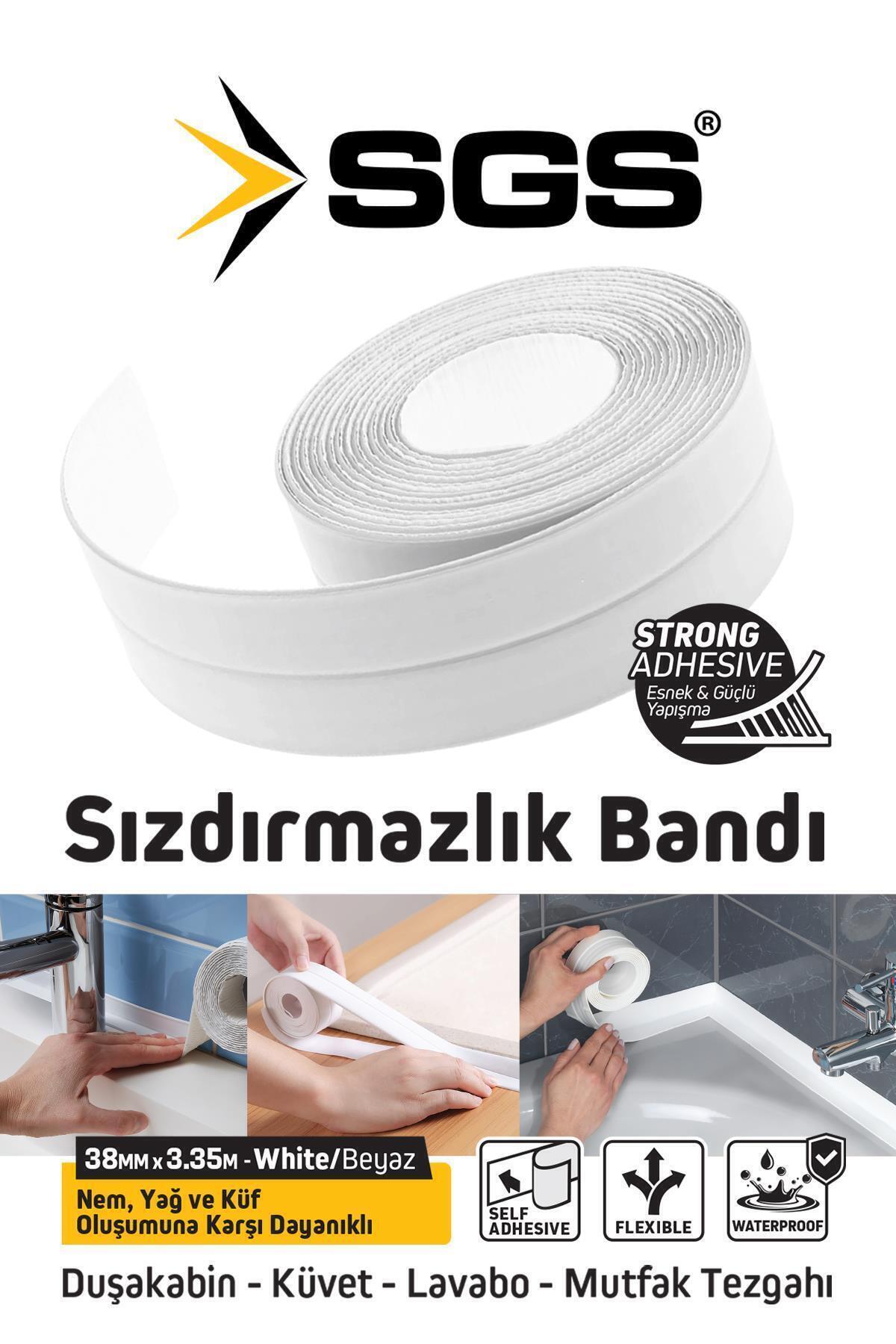 SGS SGS1240 3.35M Banyo Küvet Mutfak Lavabo Beyaz Su Sızdırmaz Bant Su Geçirmez Kenar Bandı Sızdırmazlık