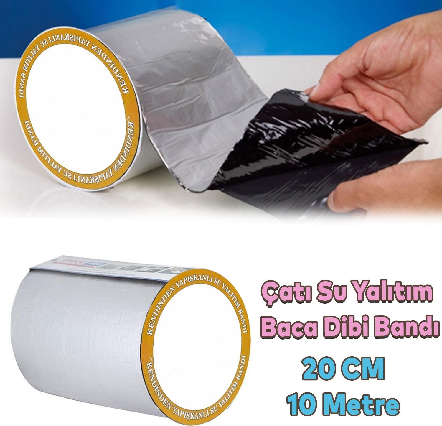 Çatı Yalıtım Baca Dibi Bandı Folyolu Ses Su Yalıtım Bant Bandı 20 cm x 10 mt