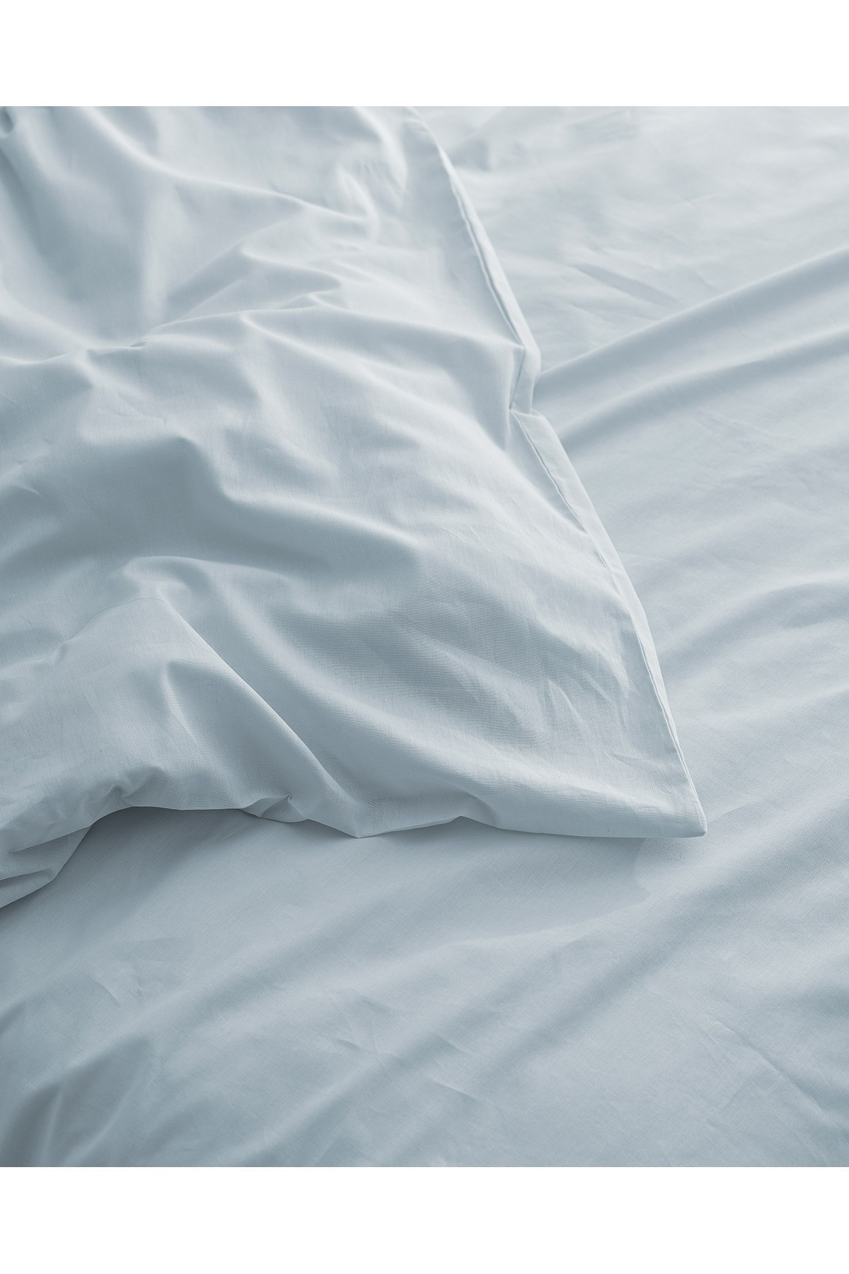 Manon King Size %100 Pamuk Ranforce Düz Nevresim - Mavi