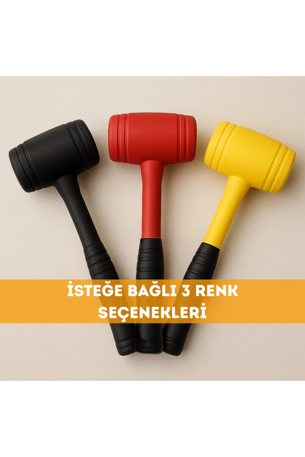 50lik Kauçuk Tokmak Fayansçı Tokmağı Çadır Zemin Sabitleme Çelik Seramik Döşeme Tadilat Siyah Renk