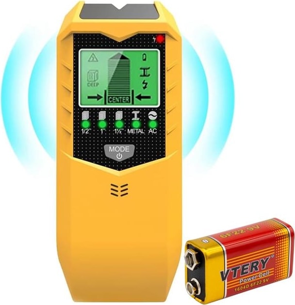 Powermaster PM-26593 Profesyonel 5in1 LCD Ekranlı Çok Fonksiyonlu Saplama Bulucu Duvar Dedektörü
