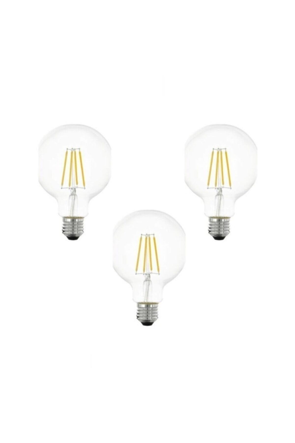 G95 3lü Paket 6500k Beyaz Led Rustik Dekoratif Ampul Vintage Aydınlatma