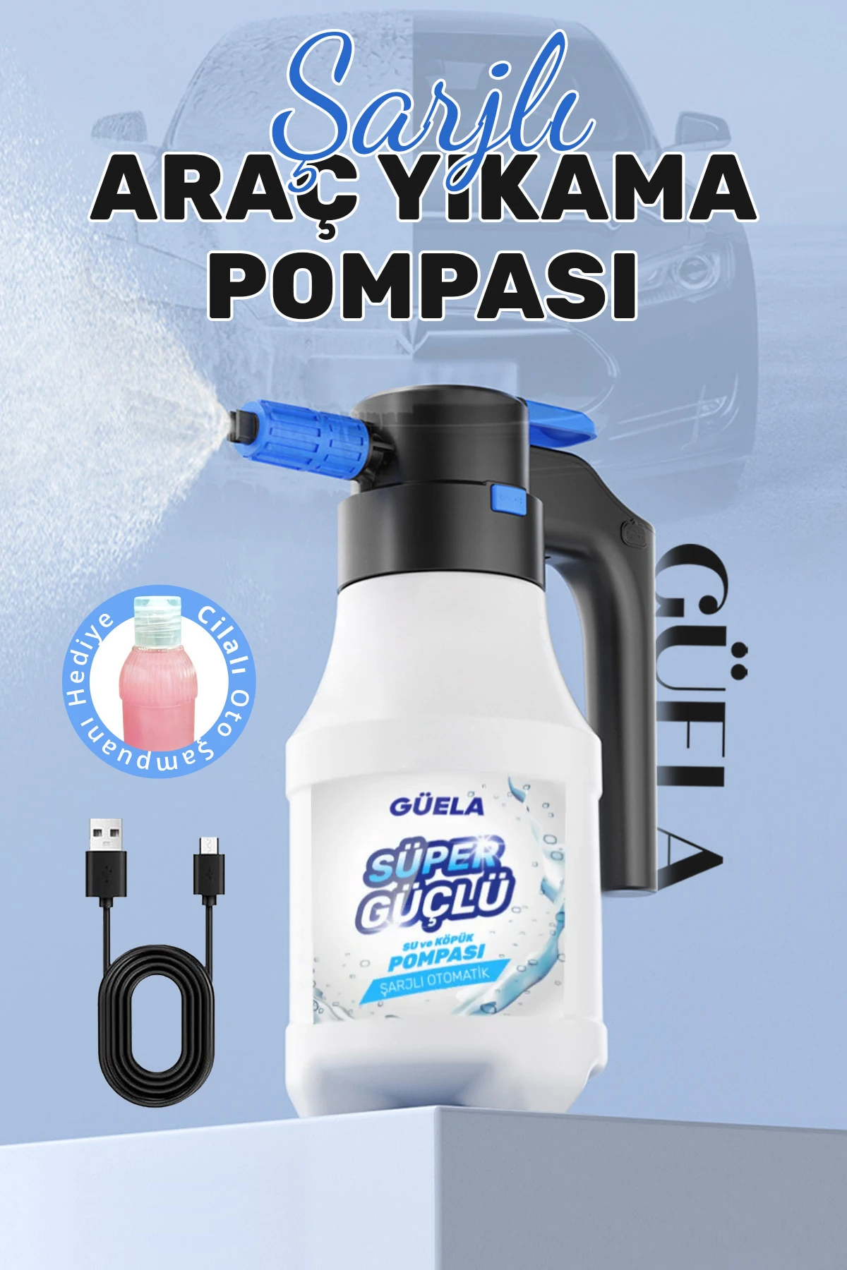 Yeni Model Şarjlı Otomatik Yüksek Basınçlı Oto Araba Yıkama Ve Temizleme Köpük Püskürtücü El Pompası