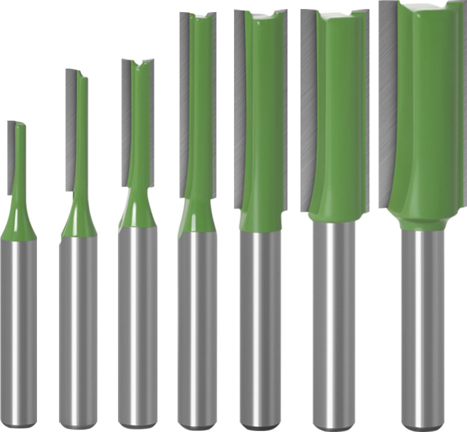 BOSCH Adet 1/4 Inç Shank Tek Çift Flüt Düz Bit Freze Kesici Ahşap Yönlendirici Bit Doğrama Aracı (Yurt Dışından)
