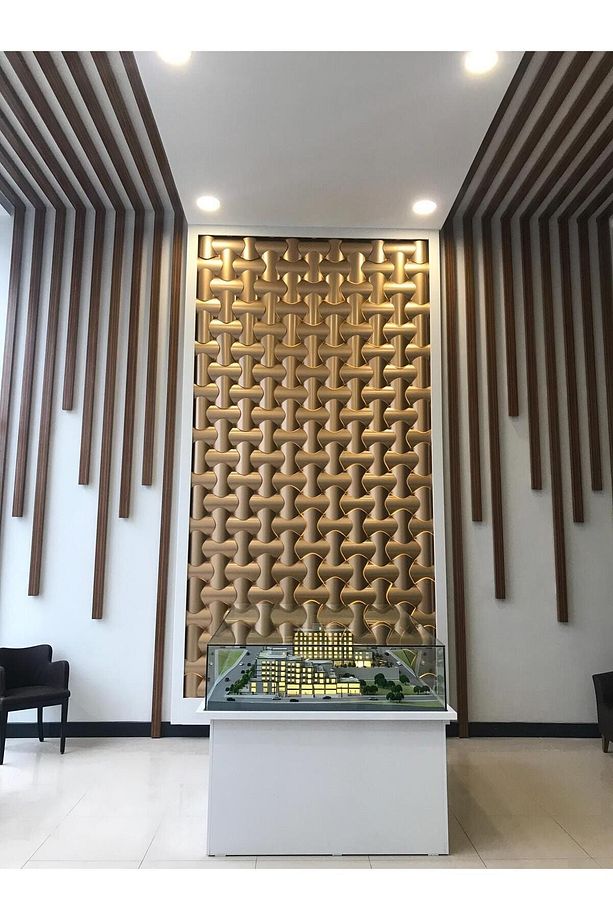 3 Boyutlu Dekoratif Duvar Paneli Altın (1M2)