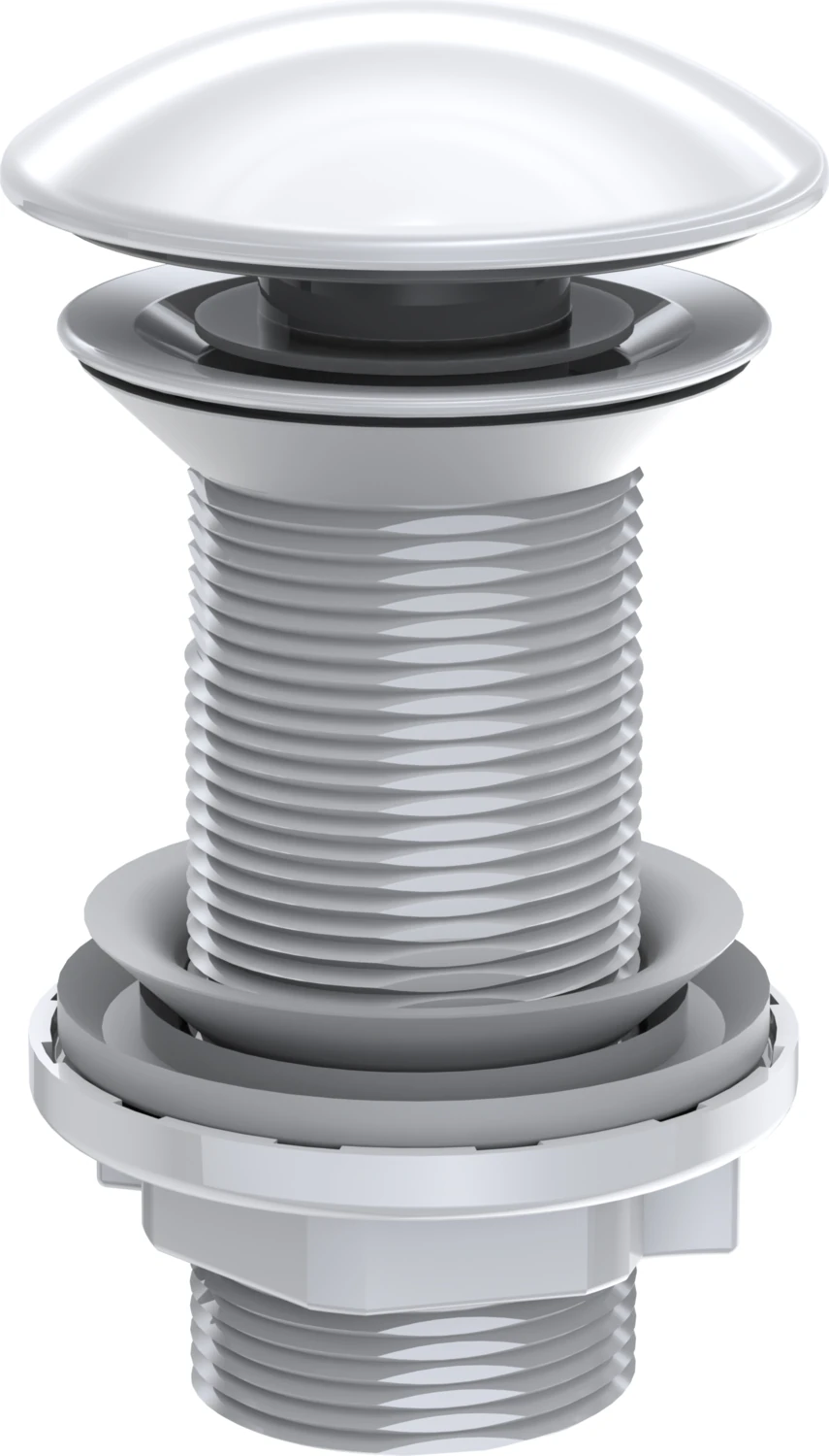 Elıxır Pop-Up Lavabo Gideri Seti | Parlak Beyaz Seramik Başlıklı | Standart Ölçü | Taşma Deliği Seçenekli