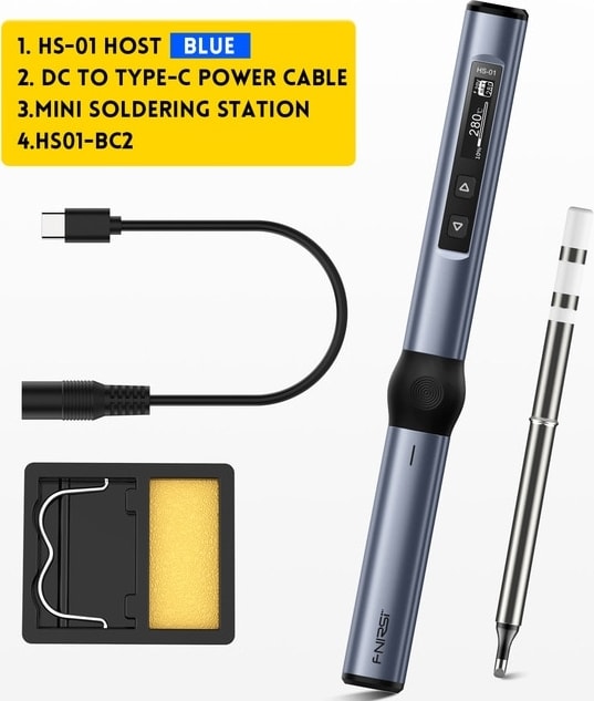 Bule HS01-BC2 Fnırsı Hs-01 Ayarlanabilir Sıcaklık Havya Dc 24V 80-420° Kaynak Lehim Tamir Istasyonu Pd 65W Taşınabilir Onarım Aracı (Yurt Dışından)