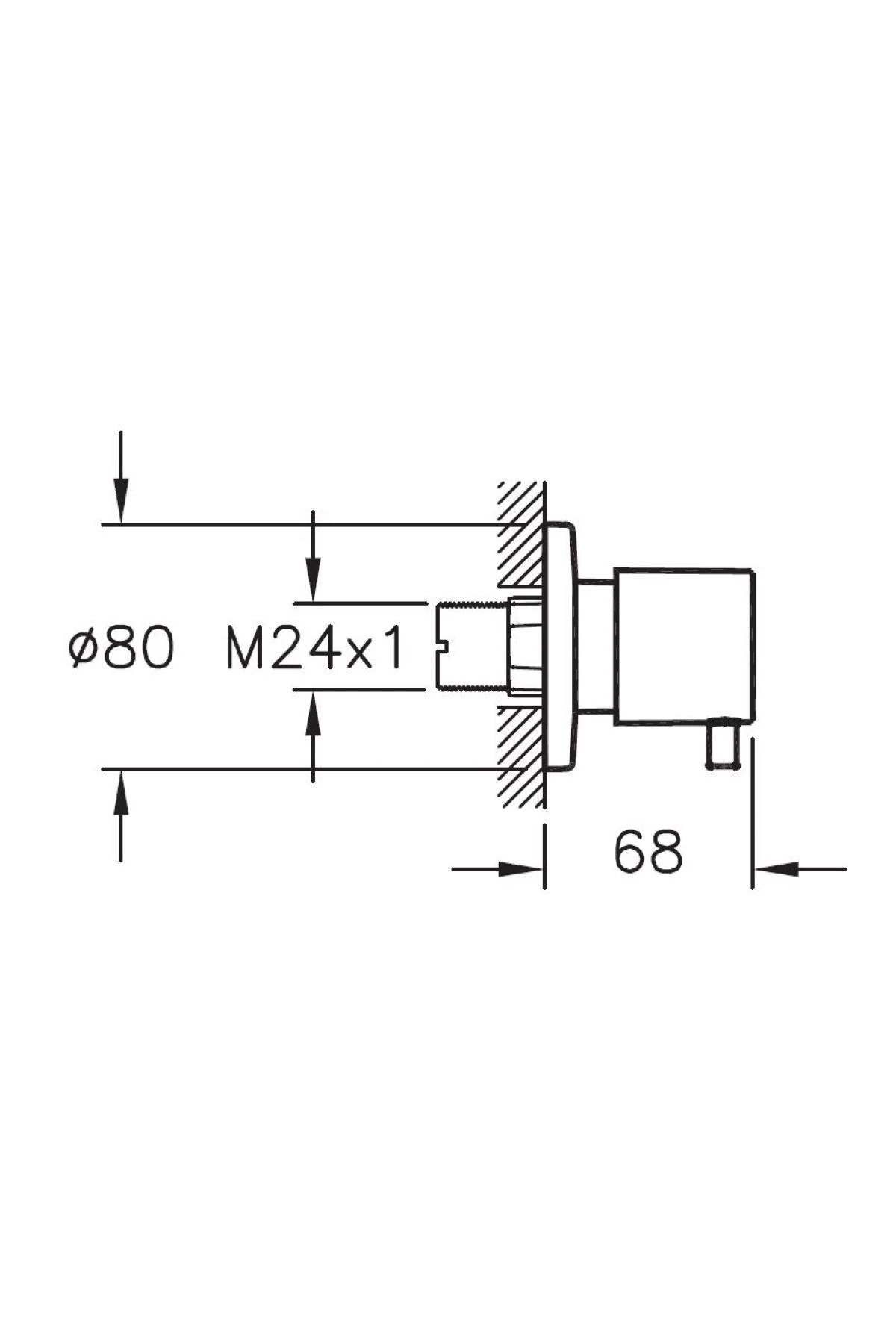 A4144926 Ankastre Stop Valf, Bakır (Sıva Üstü)