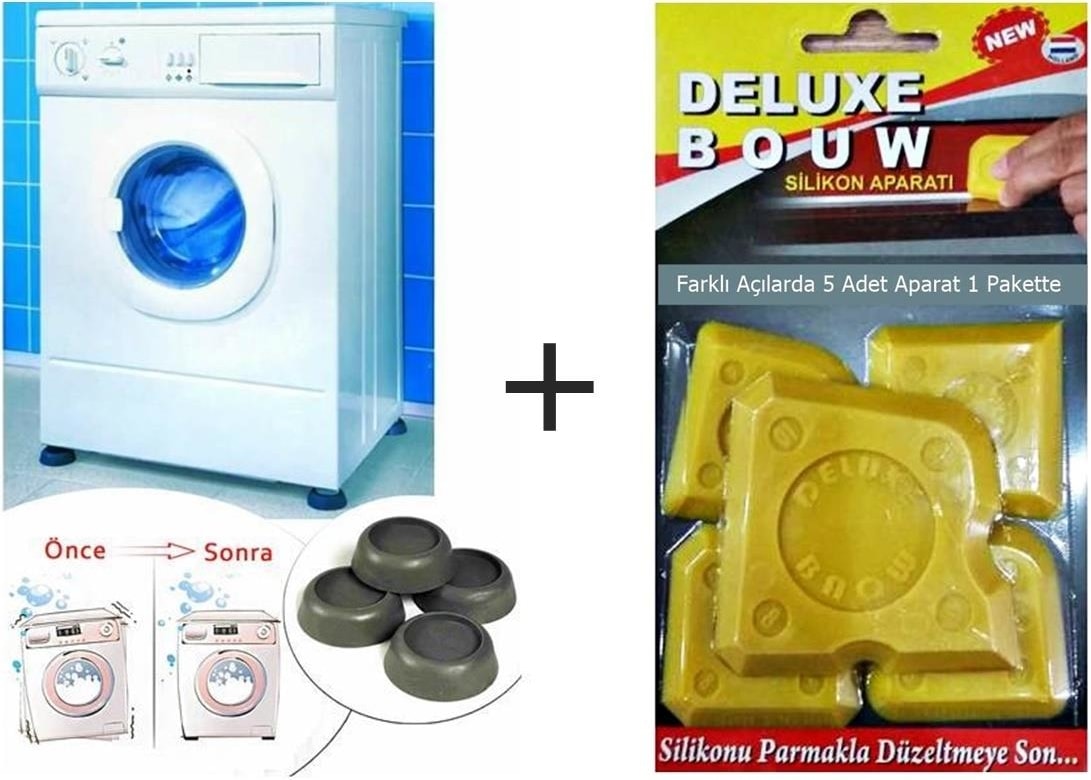 Saban Çamaşır Makinesi Titreşim Ayağı + Silikon Çekme Aparatı Set