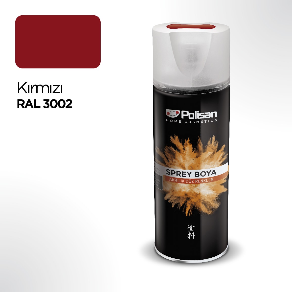 Akrilik Sprey Boya Kırmızı RAL 3002 400 ml İç ve Dış Mekanlar için Uygun