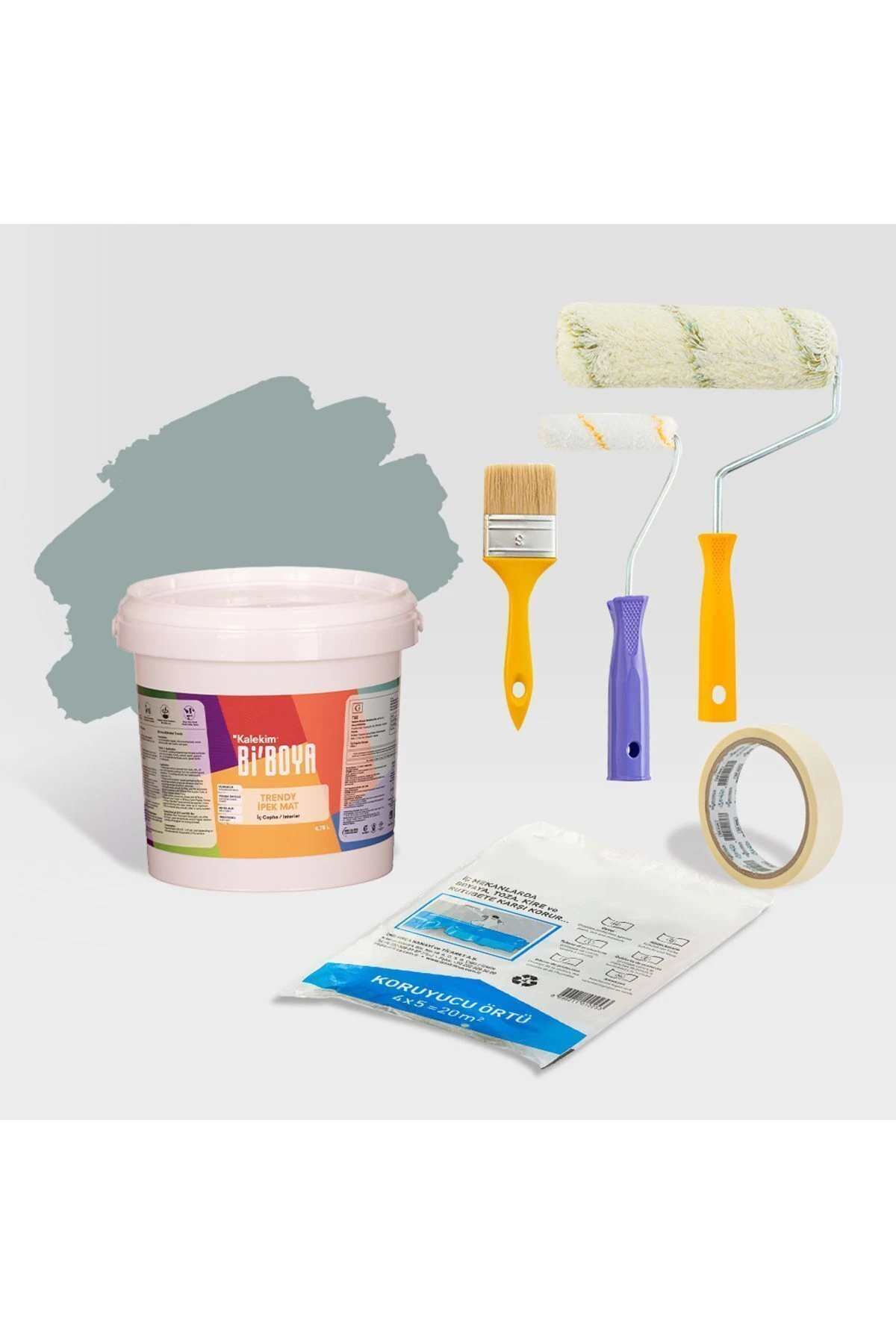 Tek Duvar Boyama Seti Yosun Yeşili