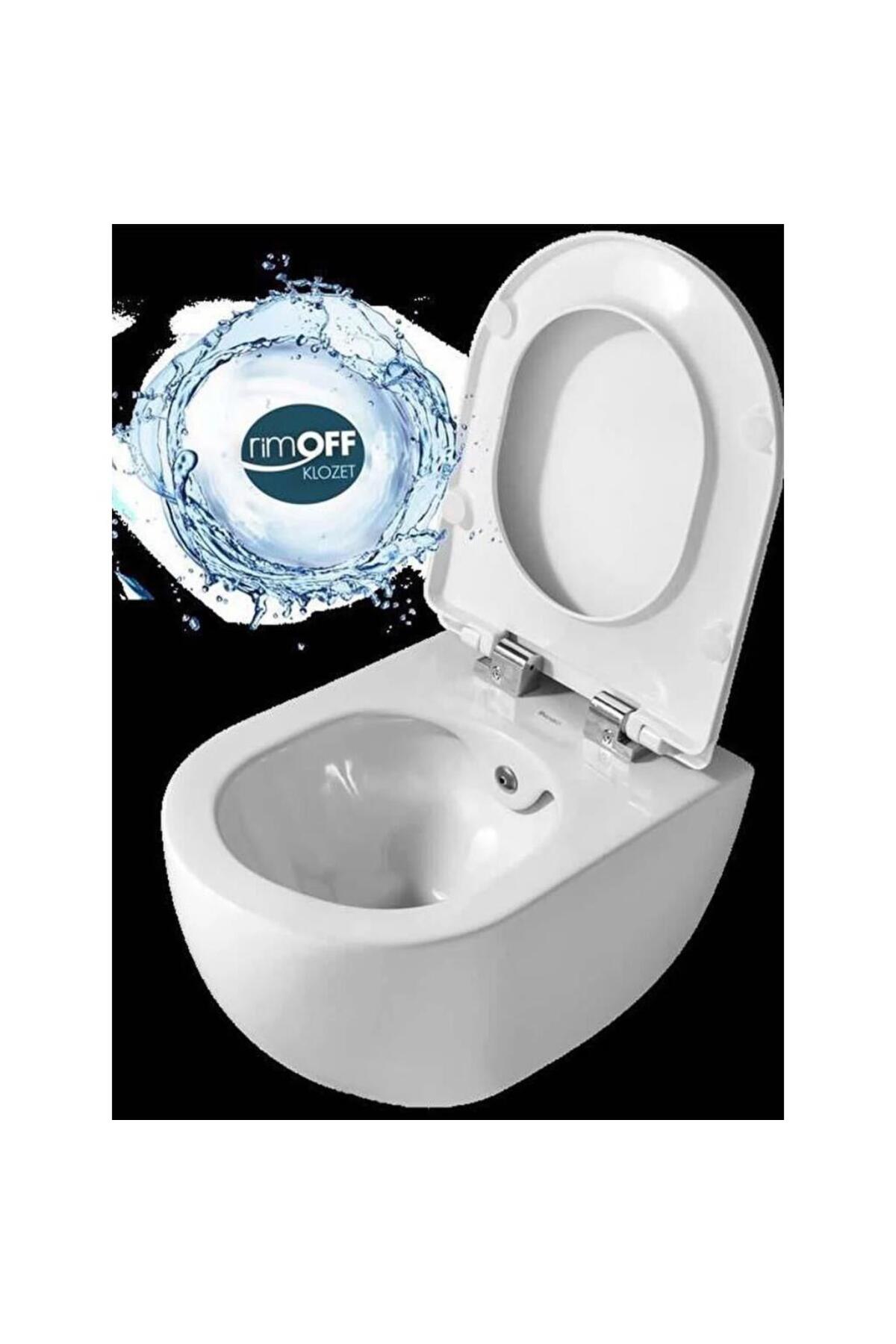 Free Rim-Off Asma Klozet + Yavaş Kapanır Kapak + Gömme Rezervuar