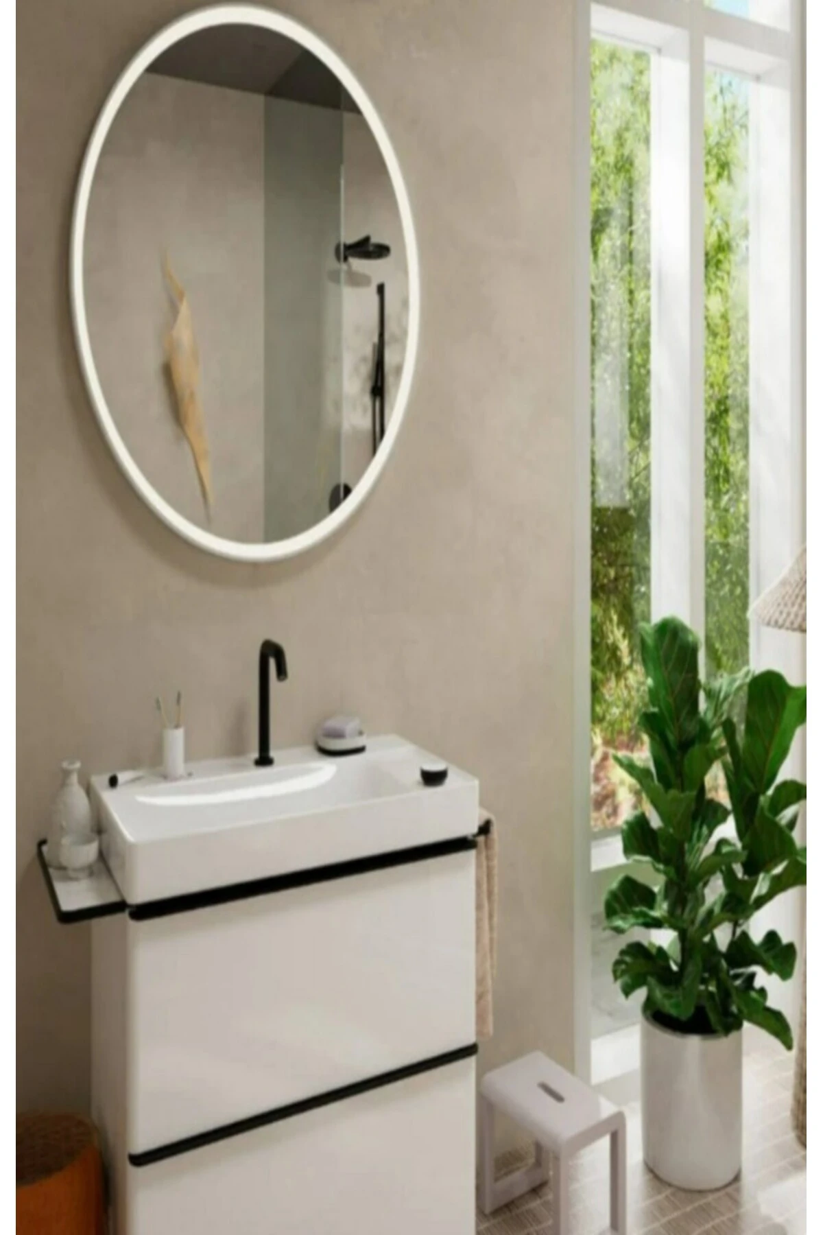 TecturisS 2 Delikli Lavabo Bataryası 150 CoolStart Mat Siyah