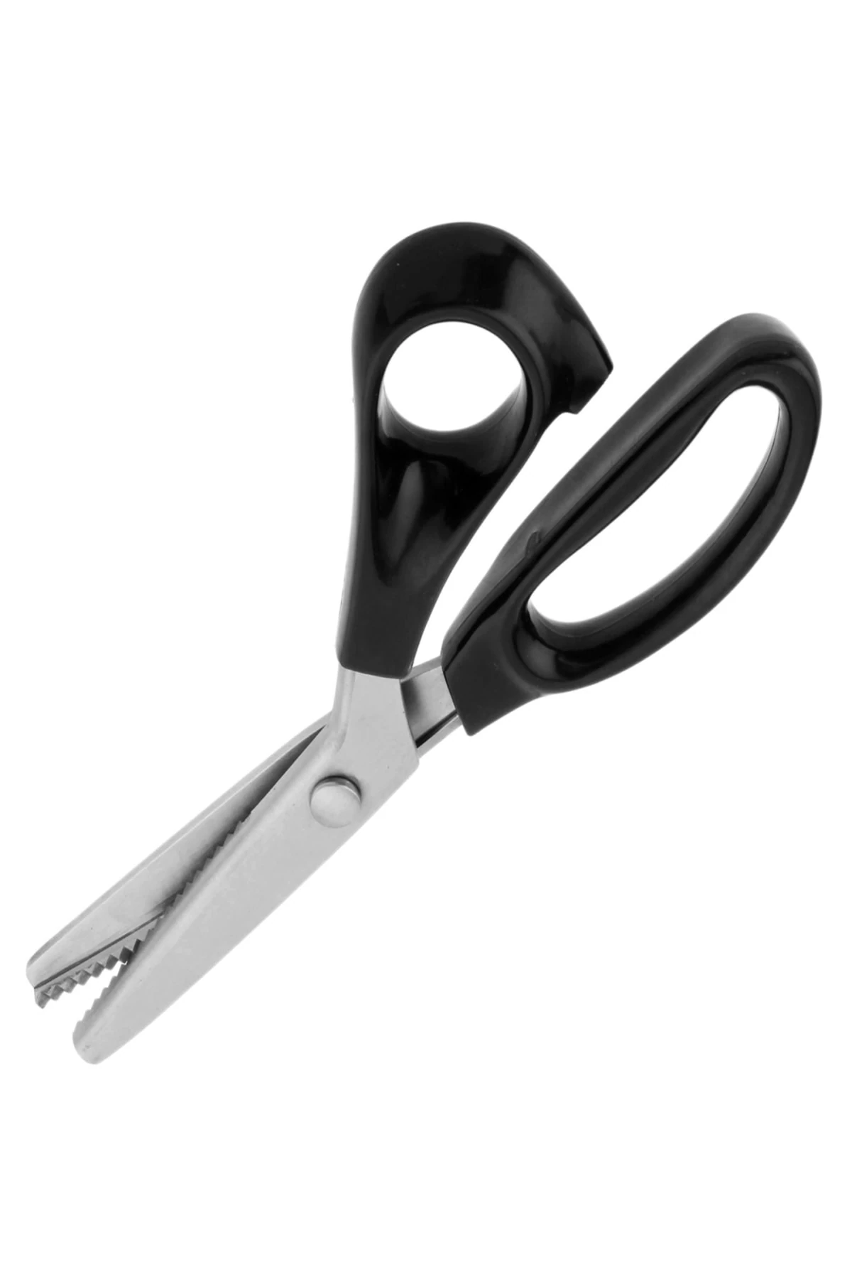 Zikzaklı Kesim Makası Kırmızı Desenli Tırtıklı Oya Makası Terzi Kumaş