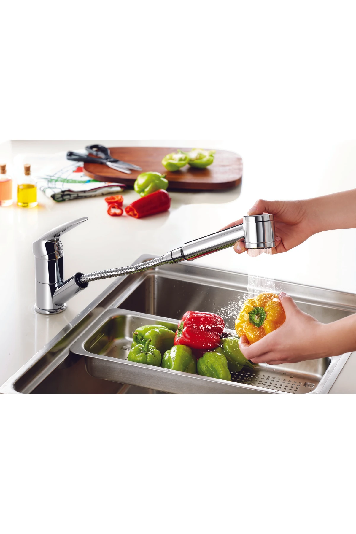 Harmony A41864 Pull-Out Eviye Mutfak Bataryası, Krom