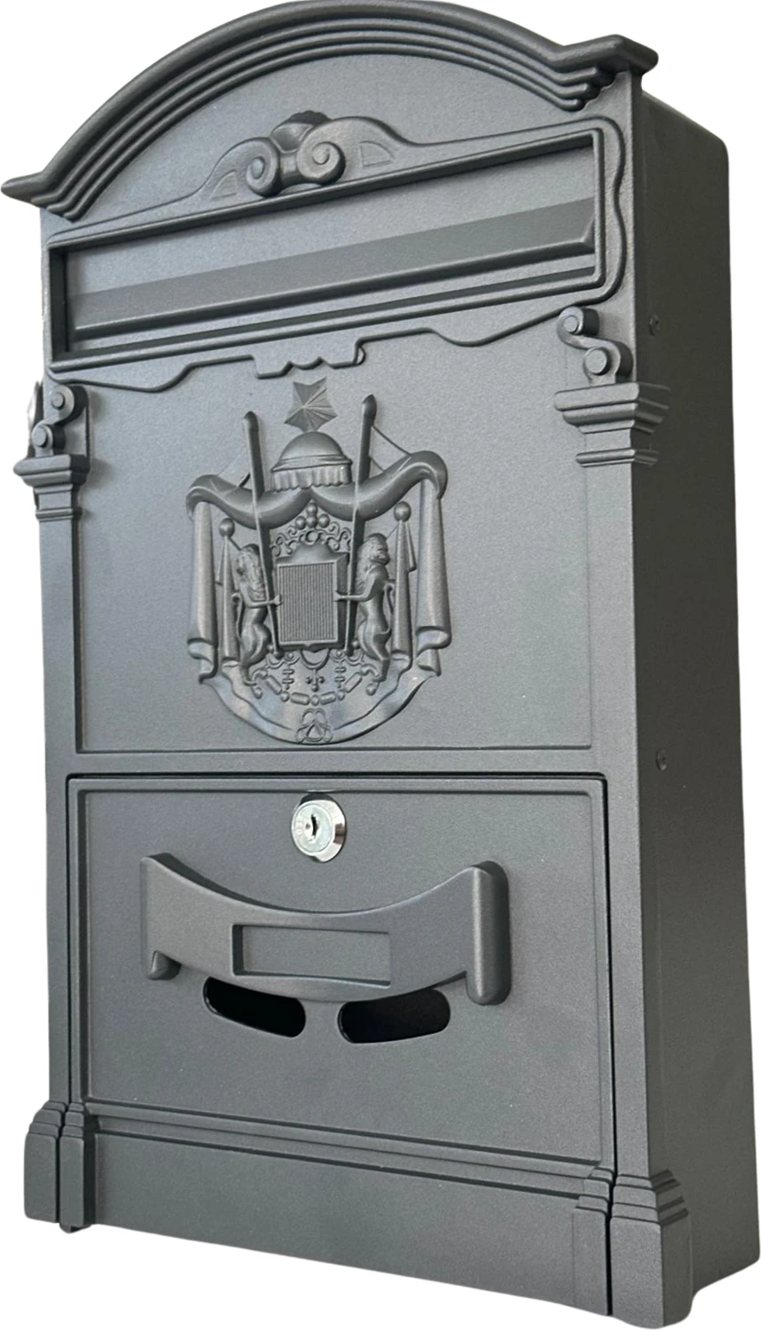 Glamour Villa Tipi Dekoratif Antrasit Posta Kutusu