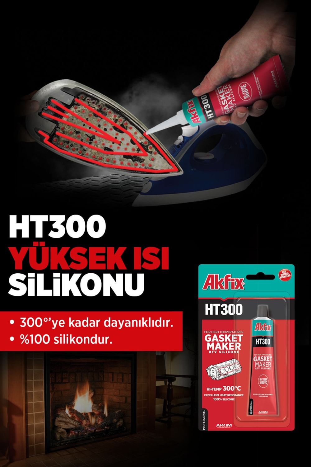 HT300 Rtv Yüksek Isı Silikonu 50GR Siyah