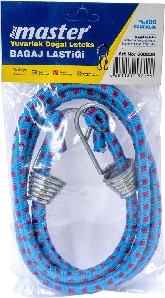 500820 Yuvarlak Lateks Bagaj Lastiği 2 Kancalı 90 cm