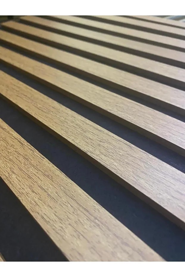 1m² (50cmx50cm 4 Adet)Kahverengi Akustik Duvar Paneli 3mm Keçe Ve 8mm Mdflam Duvar Çıtası Lambiri