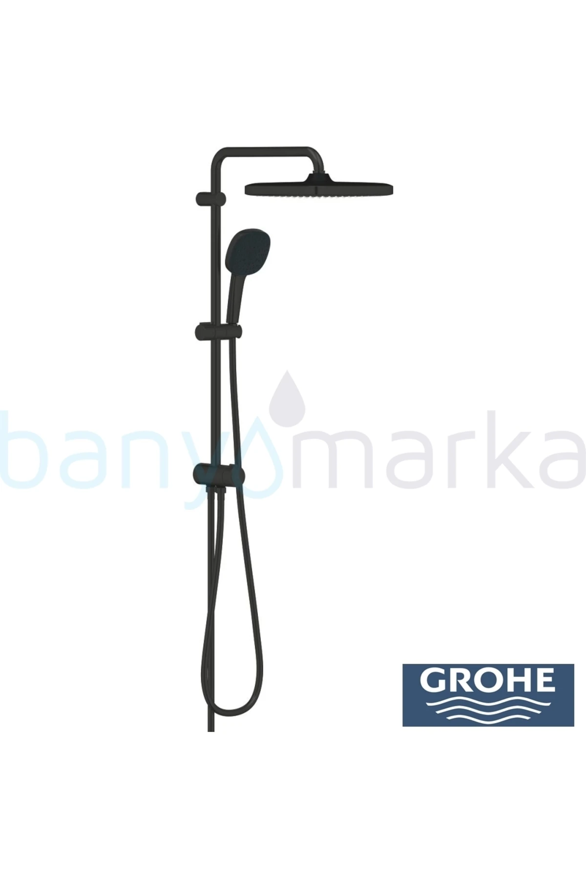 Tempesta System 250 Cube Kare Duş Başlıklı Duvara Monte Duş Sistemi, Mat Siyah - 269772431