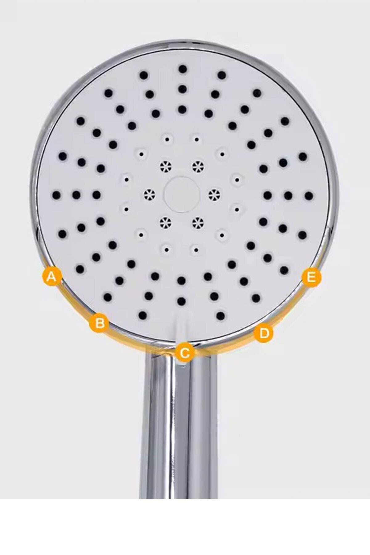 Venüs 5 Fonksiyon Duş Başlığı + Spiral İp örgülü Duş Hortumu + Yapışkanlı Mafsal