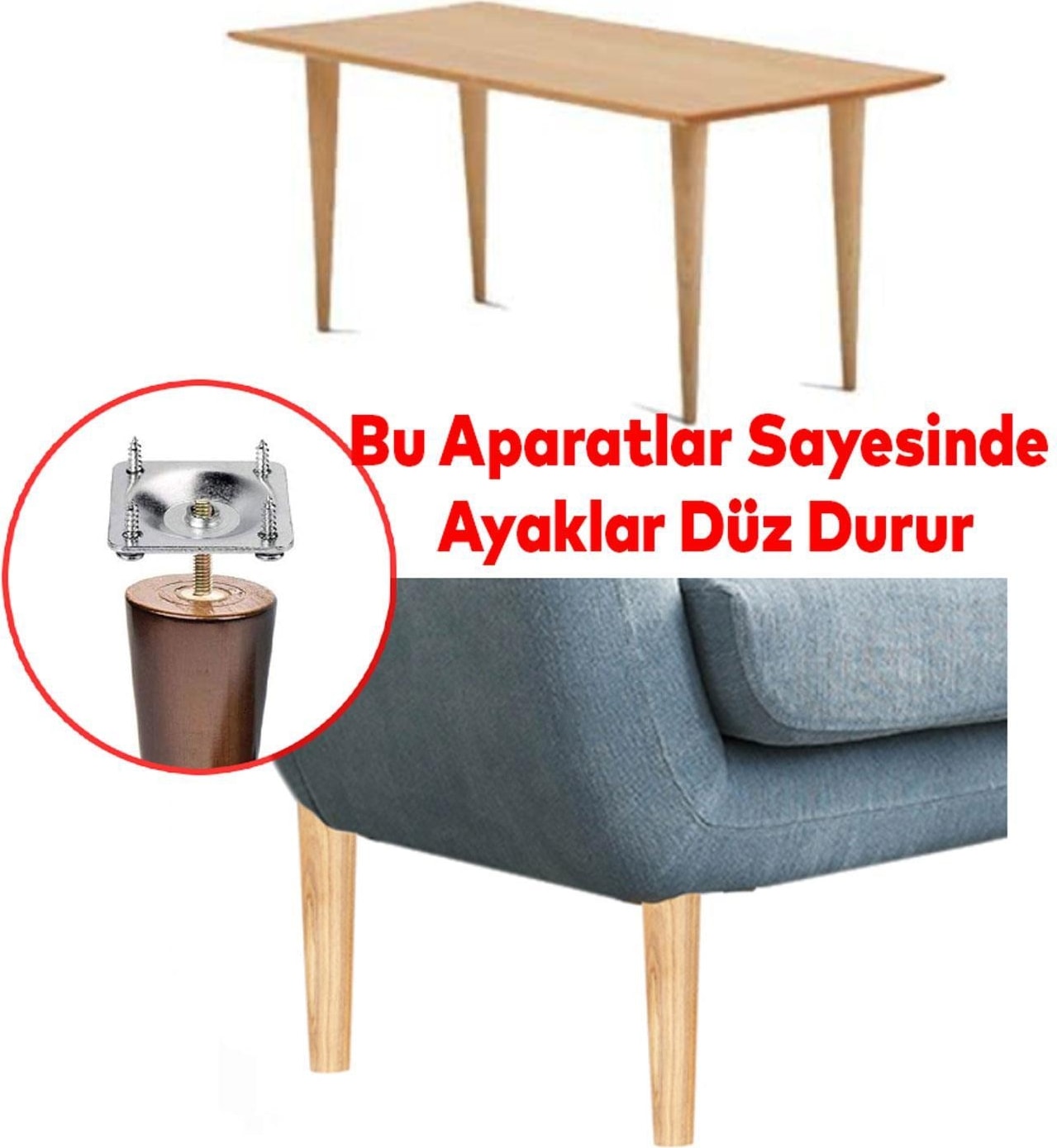 16'lı Set Krom 12 cm Metal Mobilya - Kanepe - Koltuk - Baza - Yatak - Çekyat Yükseltme Ayağı M8 Civata