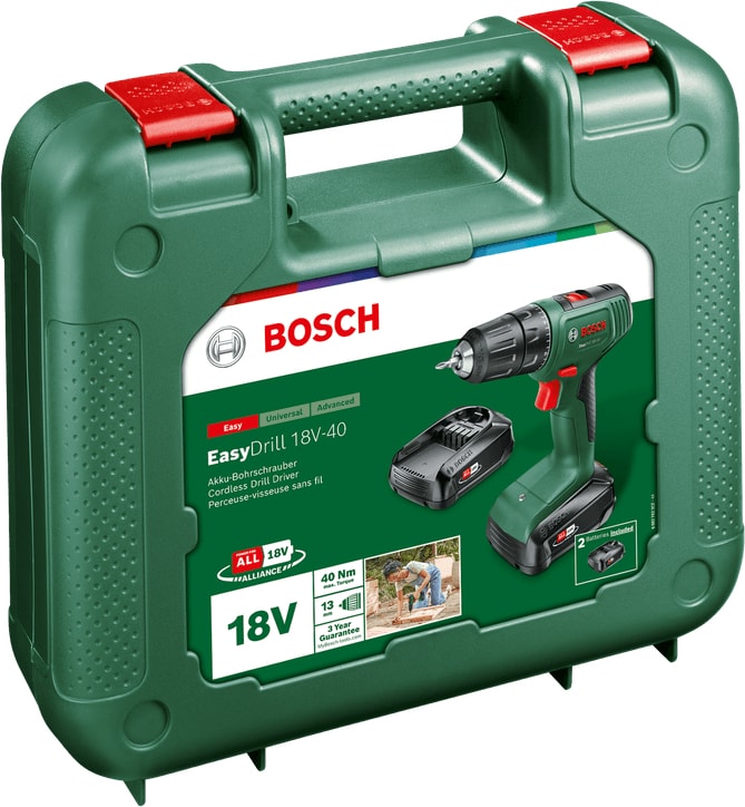 BOSCH Easydrill 18V-40 Çift Akülü Delme/vidalama