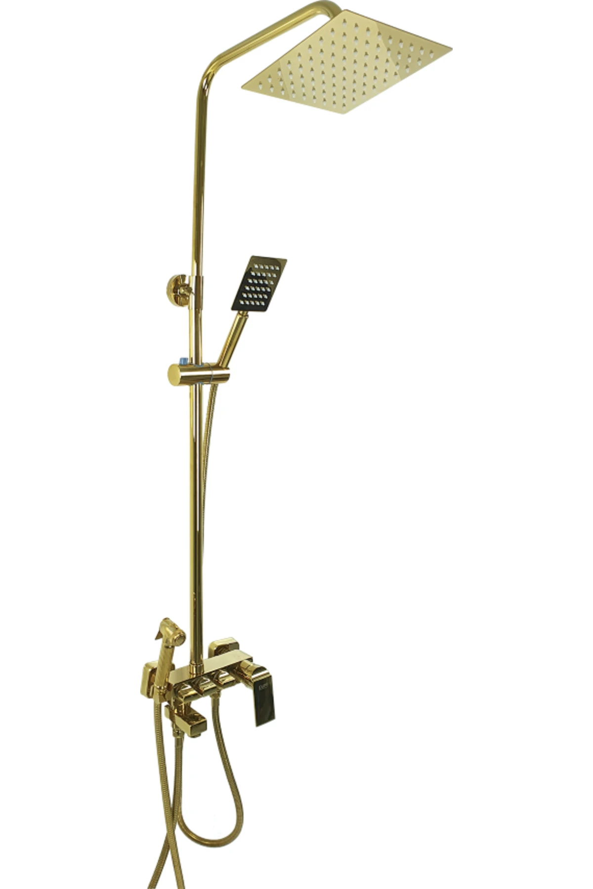 Pure Metro Şataflı Gold Banyo Armatür / Duş Takımi G-2021