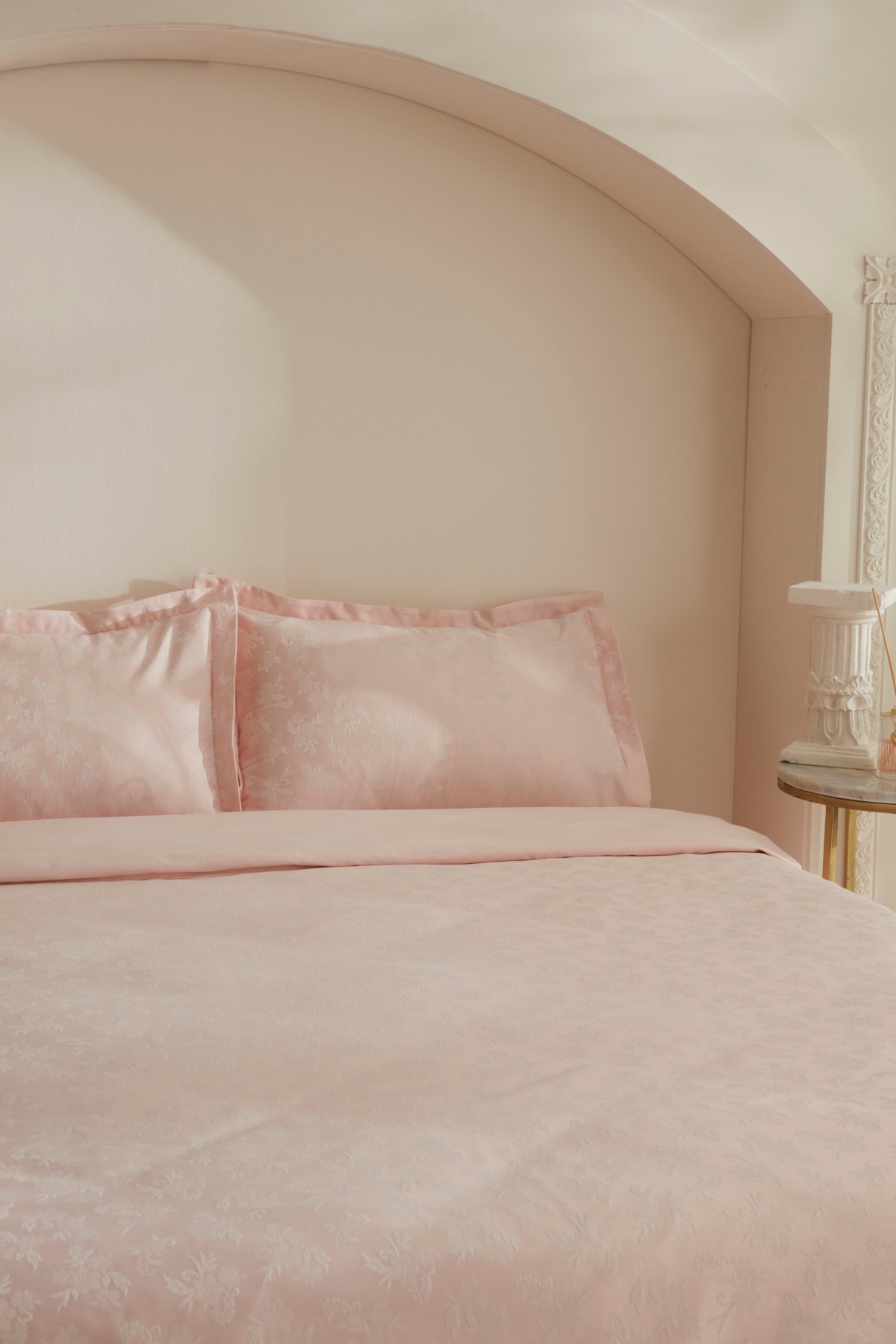White Collection Viole Çift Kişilik Nevresim Takımı Pudra