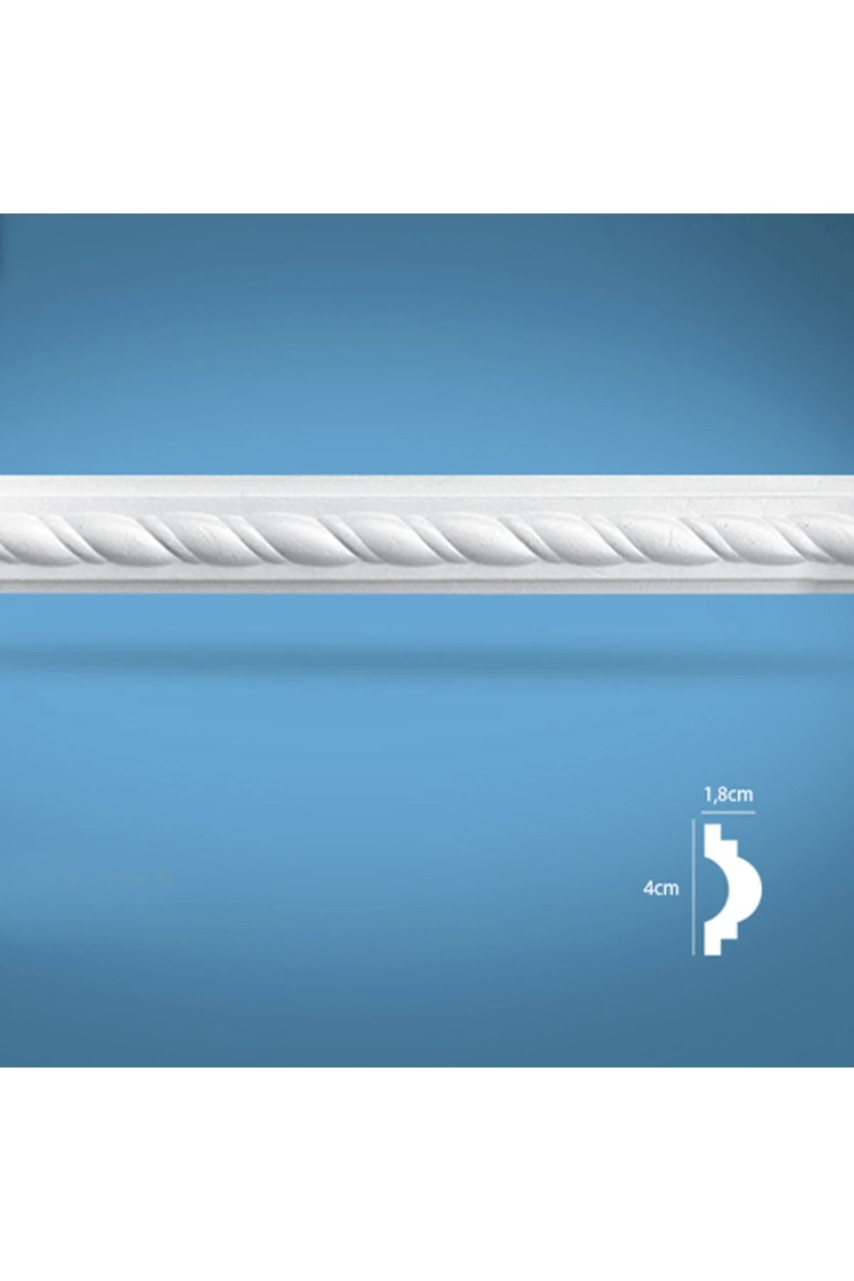 1 Mt (1 Adet) Örgü Desenli Dekoratif Stropiyer Eps Köpük Çıta - 4 Cm Genişlik