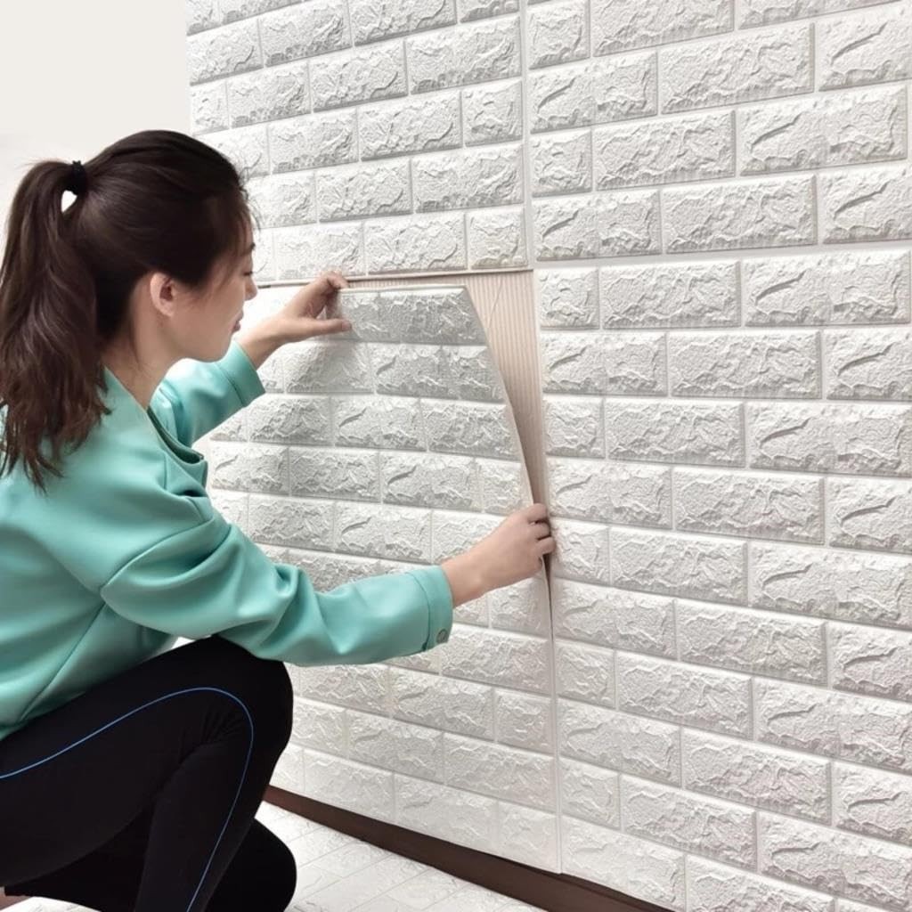 Kendinden Yapışkanlı Esnek Köpük Duvar Kağıdı Paneli 3d Boyutlu Tuğla Desen
