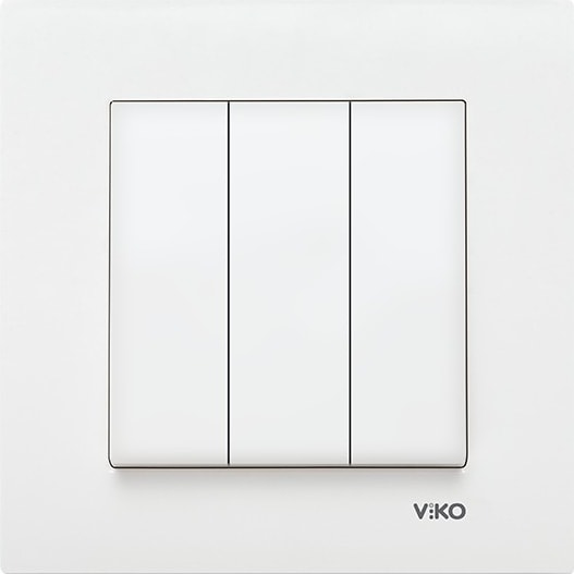 Karre Serisi Kapaklı Üçlü Anahtar Çerçeveli