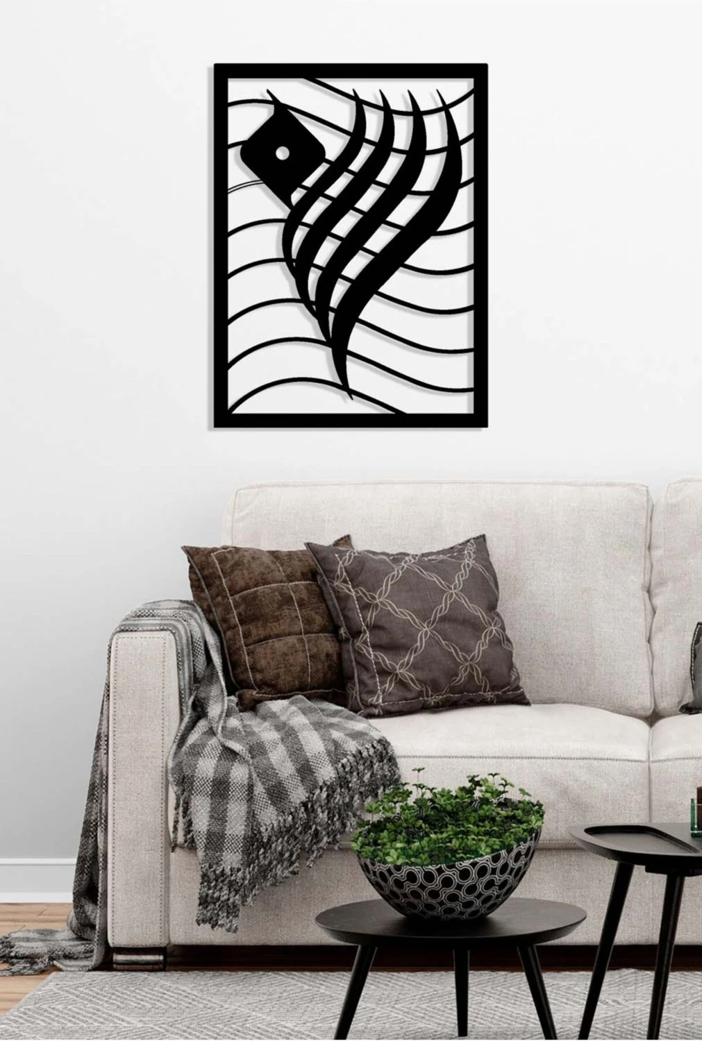 -Allah Islami Metal Tablo - Islami Ev Dekorasyonu - Dini Duvar Tabloları - 45 X 60 - Cm - Sıyah-Islm-104