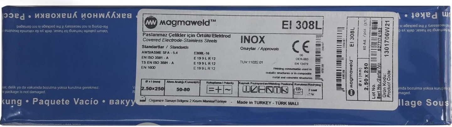 Magmaweld Eı 308L 2,5X250 Krom Elektrot