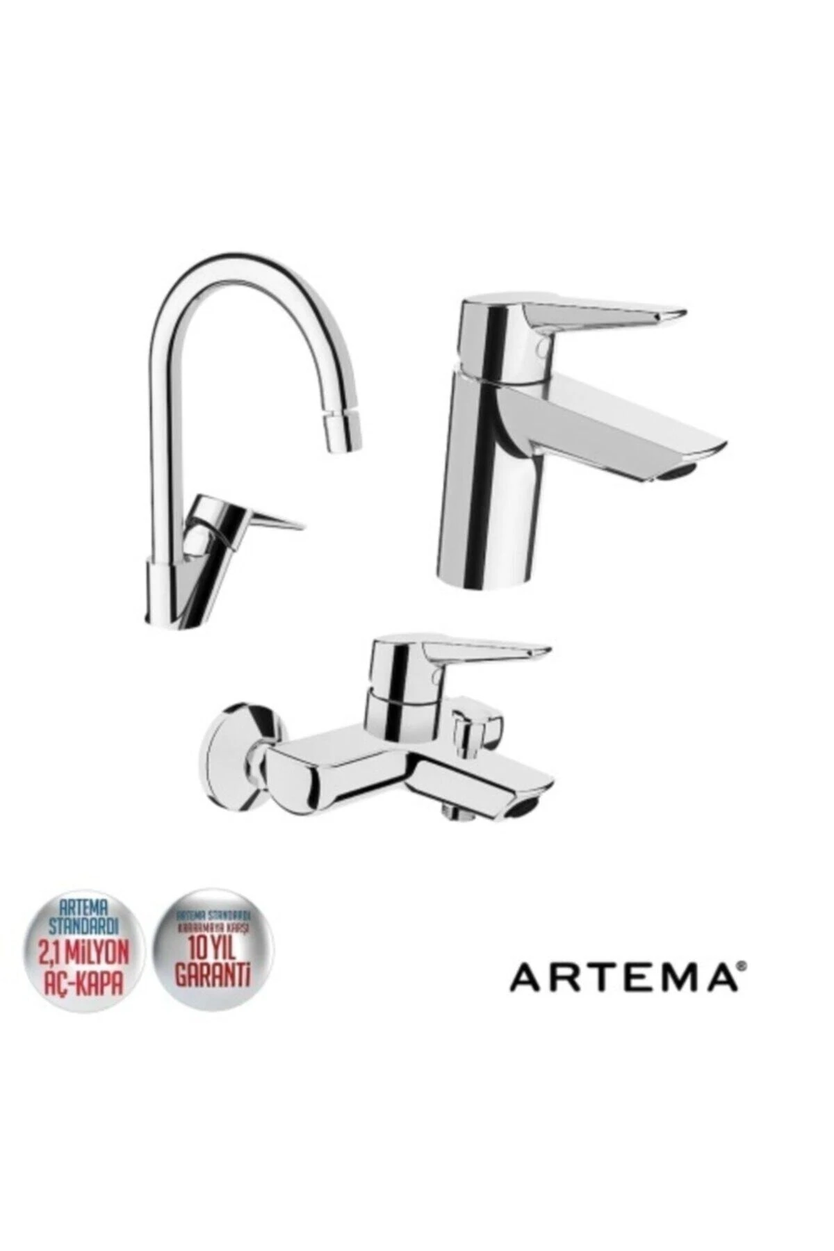 Artema Solid S Batarya Seti Ve Tema Quadro Tepe Duş Seti