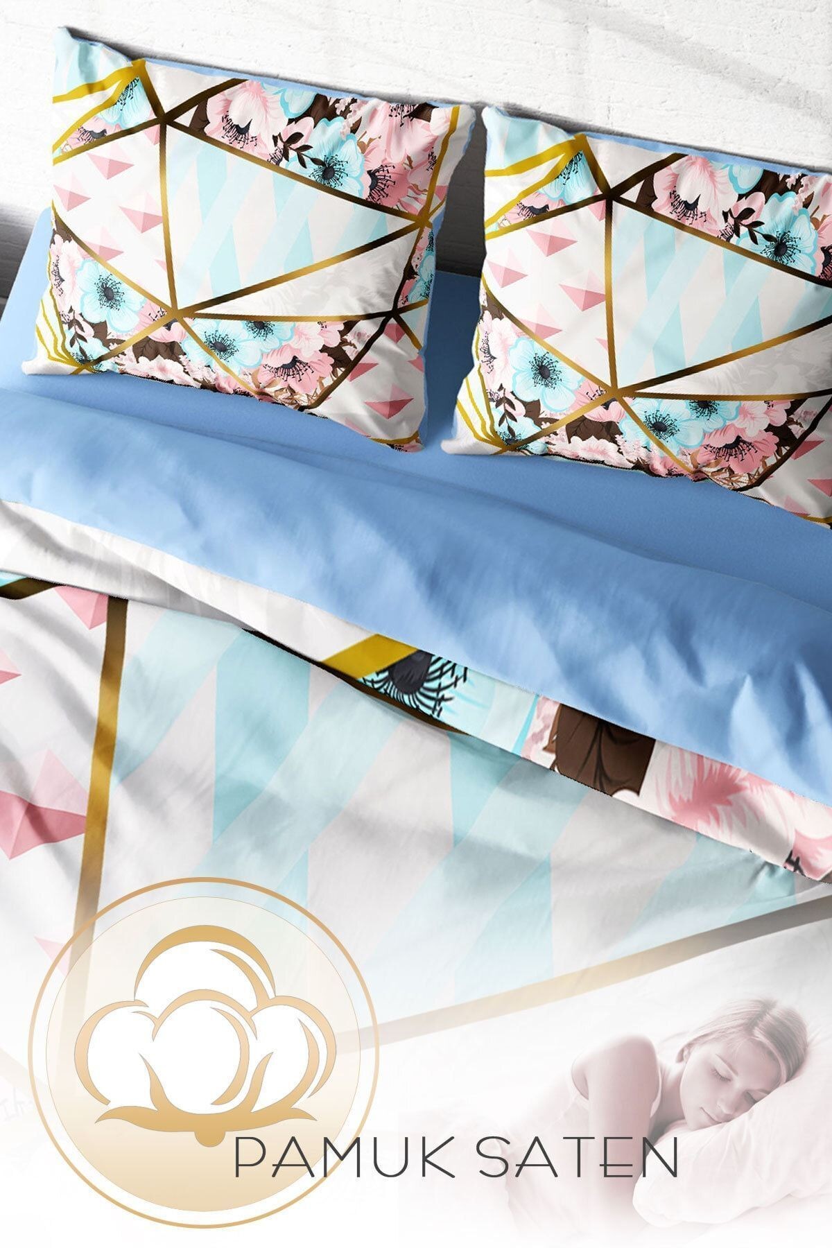 Goldline Flowers 3d Çift Kişilik Nevresim Takımı